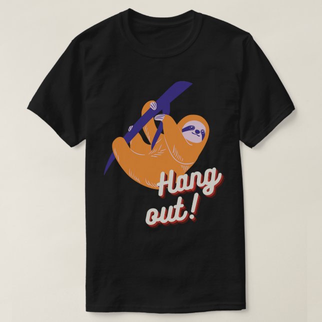T-shirt Hang Out Jote Sloth Illustration (Design devant)