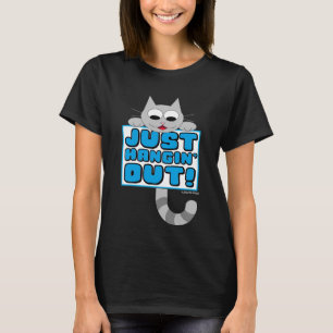 T-shirt HANGIN' SORT ! Chat caricature mignon
