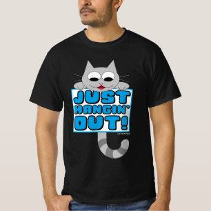 T-shirt HANGIN' SORT ! Chat caricature mignon