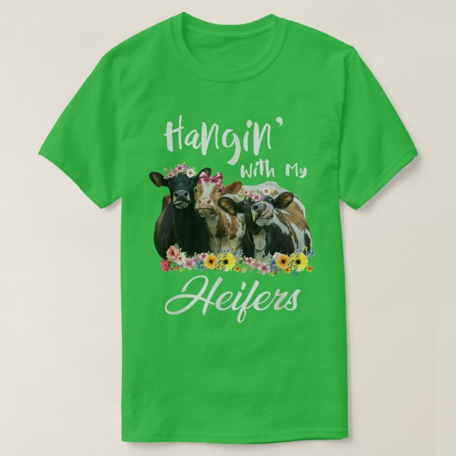 T-shirt Hangin' With My Heifers Funny Cow lovers Farmer Wo (Design devant)