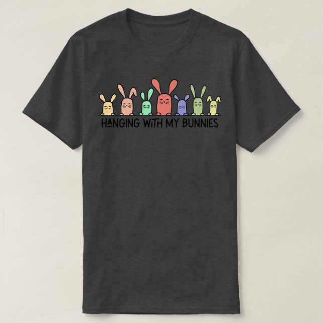 T-shirt Hanging avec mes lapins de lapin mignon lapins drô (Design devant)