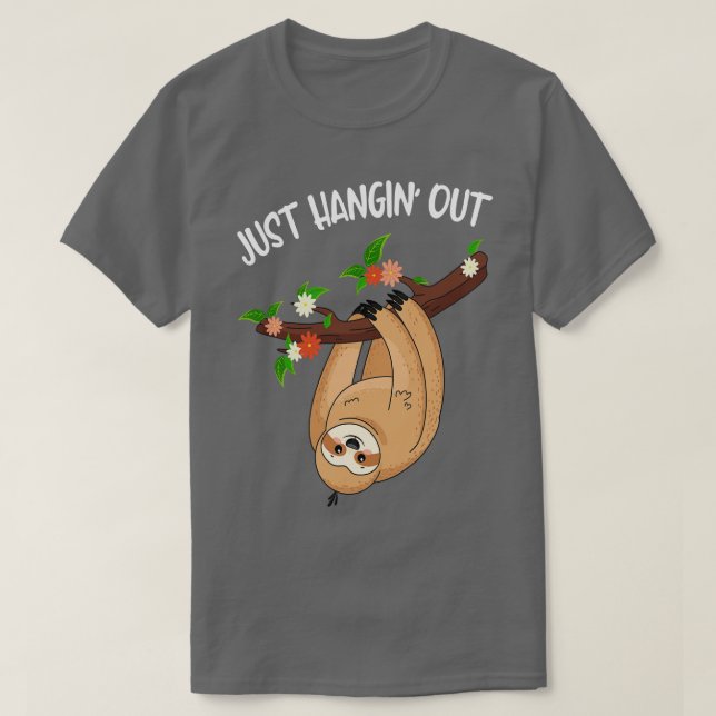 T-shirt Hanging Out Funny mignon Sloth (Design devant)