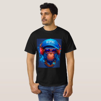 T-shirt Hangout avec singe Cool et casque, goggle