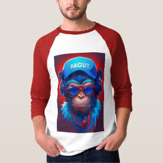 T-shirt Hangout avec singe et casque Cool, Goggle