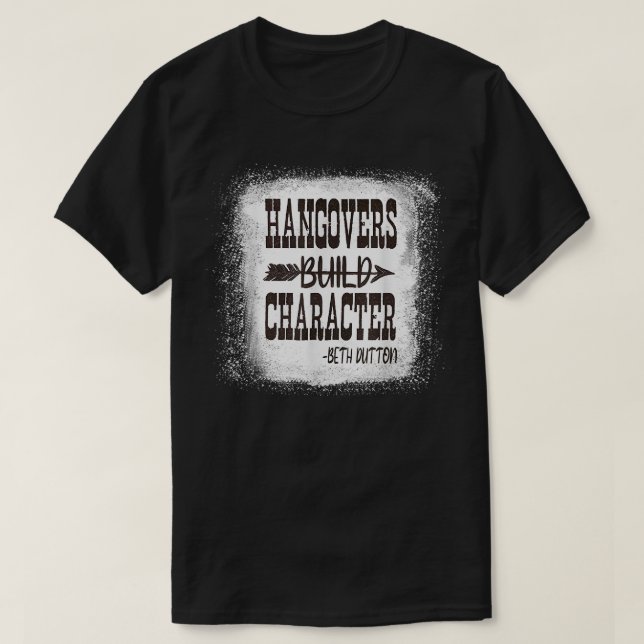 T-shirt Hangovers blanchis Générer caractère vintage ouest (Design devant)