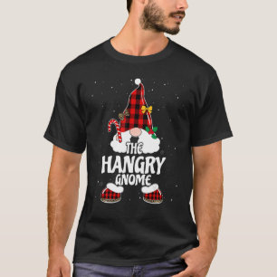 T-shirt Hangry Gnome Buffalo Plaid Matching Family Christm