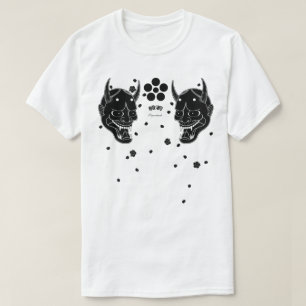 T-shirt Hannya noir et fleurs de cerisier