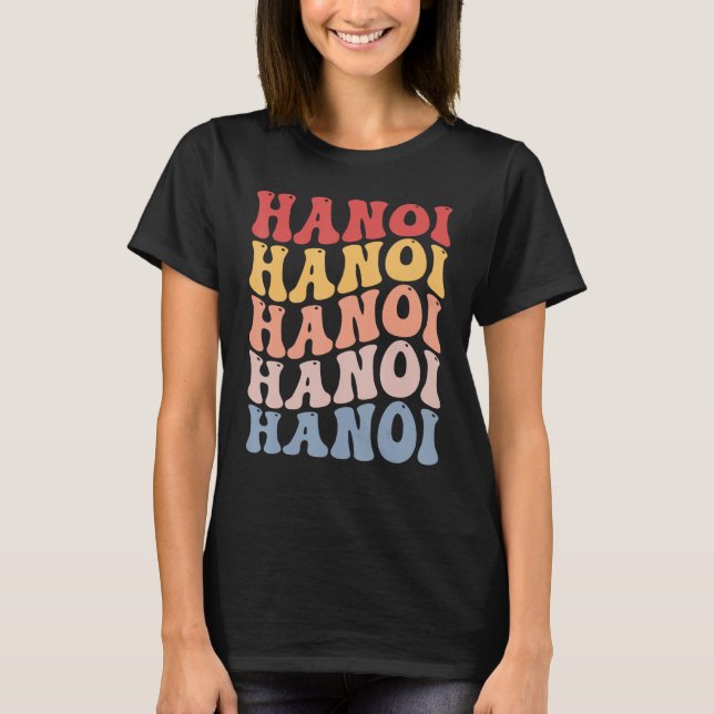 T-shirt Hanoi City Groovy Retro (Devant)