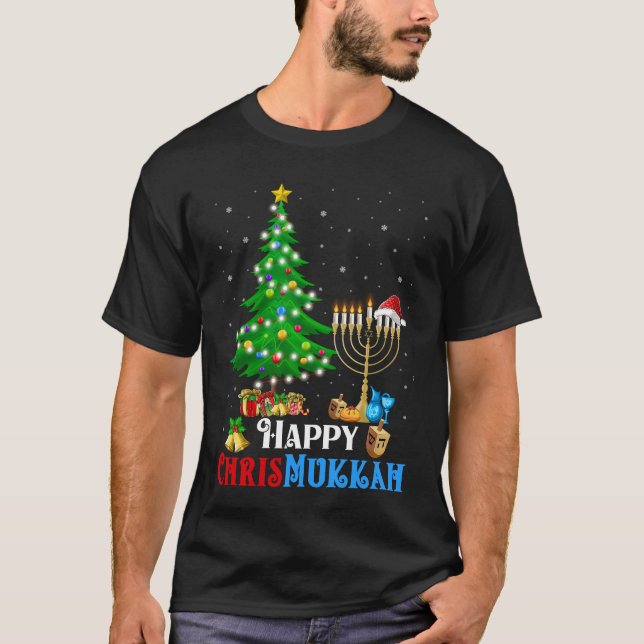 T-shirt Hanoukka Christmas Funny Joyeux Joyeux Chrismukkah (Devant)