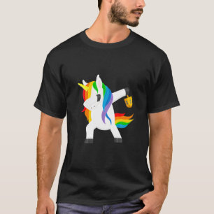 T-shirt Hanoukka Dabbing Unicorn Funny Chanukah Jewish Dre