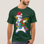 T-shirt Hanoukka Dabbing Unicorn Jewnicorn Chanukah Juif<br><div class="desc">Hanoukka Dabbing Unicorn Jewnicorn Chanukah Juif Xmas T-Shirt.</div>