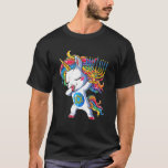 T-shirt Hanoukka Dabbing Unicorn Jewnicorn Chanukah Juif<br><div class="desc">Hanoukka Dabbing Unicorn Jewnicorn Chanukah Juifs Noël.</div>