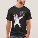 T-shirt Hanoukka Dabbing Unicorn Jewnicorn Chanukah Juif<br><div class="desc">Hanoukka Dabbing Unicorn Jewnicorn Chanukah Juifs Noël 1</div>