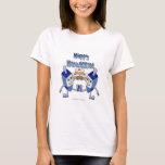 T-shirt Hanoukka Dancing Dreidels et Jelly Doughnut<br><div class="desc">You are viewing The Lee Hiller Designs Collection of Home and Office Decor,  Apparel,  Toxiques and Collectibles. The Designs include Lee Hiller Photographie et Mixed Media Digital Art Collection. You can view her her Nature photographiy at at http://HikeOurPlanet.com/ and follow her hiking blog within Hot Springs National Park.</div>