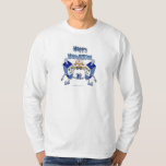 T-shirt Hanoukka Dancing Dreidels et Jelly Doughnut<br><div class="desc">You are viewing The Lee Hiller Designs Collection of Home and Office Decor,  Apparel,  Toxiques and Collectibles. The Designs include Lee Hiller Photographie et Mixed Media Digital Art Collection. You can view her her Nature photographiy at at http://HikeOurPlanet.com/ and follow her hiking blog within Hot Springs National Park.</div>