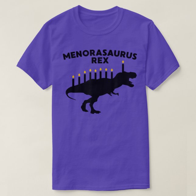 T-shirt Hanoukka Dinosaur TRe Menorasaurus Drôle Juif T (Design devant)