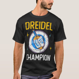 T-shirt Hanoukka Dreidel Champion Juif tournoi Top