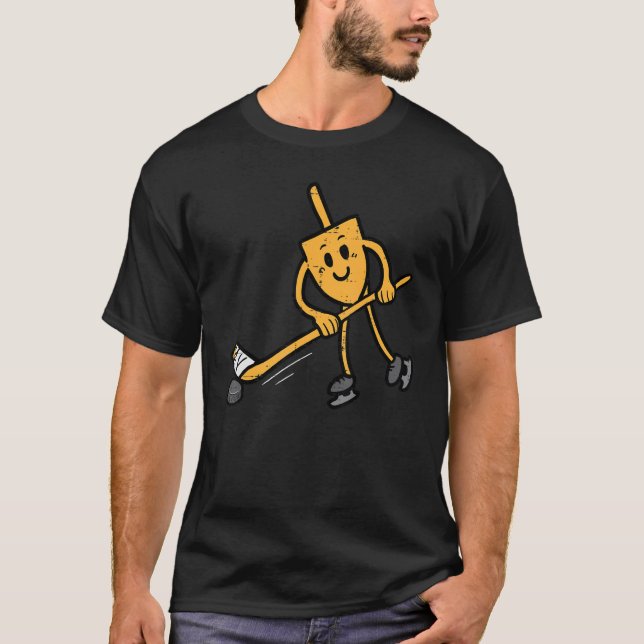 T-shirt Hanoukka Dreidel Hockey sur glace Chanukah Hommes  (Devant)