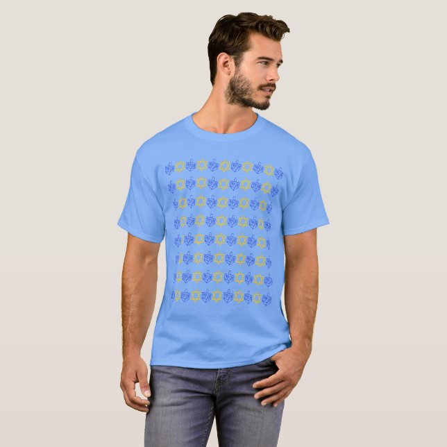 T-shirt Hanoukka Dreidels + Stars (Devant entier)