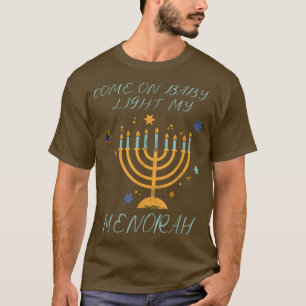 T-shirt Hanoukka Drôle Allez Bébé Lumière Mon Appar Menora