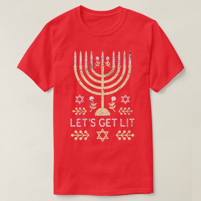 T-shirt Hanoukka drôle juive Menorah (Design devant)