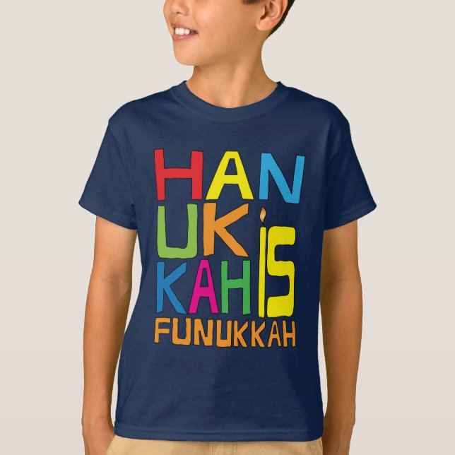 T-shirt Hanoukka est Chemise Funukkah / Chemise couleur fo (Devant)