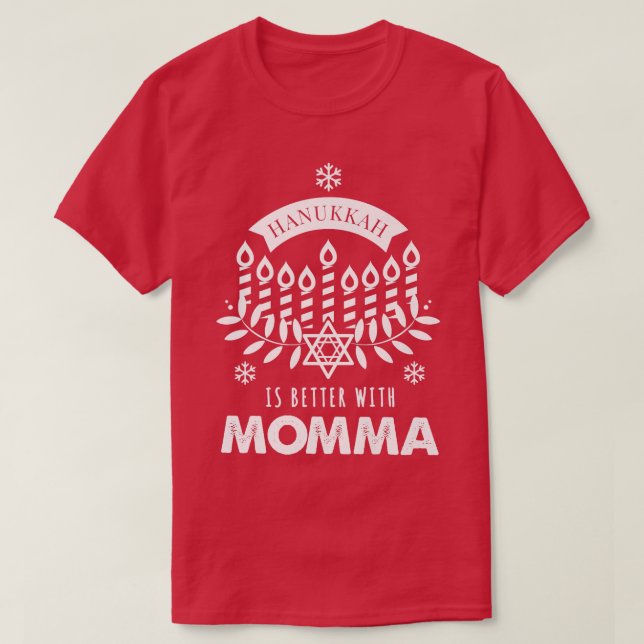 T-shirt Hanoukka est mieux avec maman Matching Family  (Design devant)