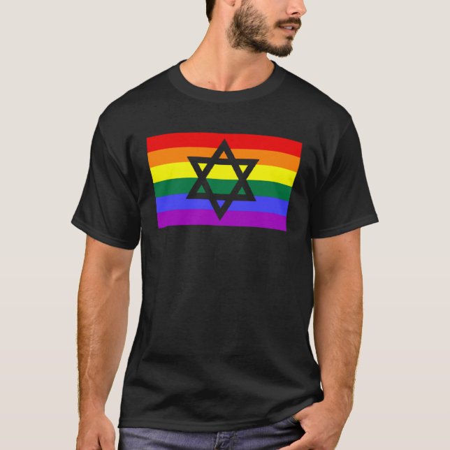 T-shirt Hanoukka juive en hébreu Menorah Gay pride LGBTQ F (Devant)