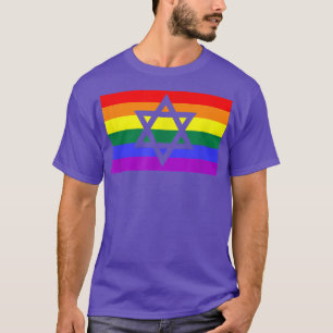 T-shirt Hanoukka juive en hébreu Menorah Gay pride LGBTQ F