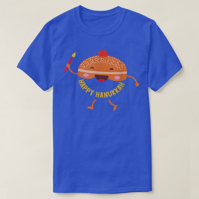 T-shirt Hanoukka Juive Fête Sufganiyah Dire Joyeux ha (Design devant)