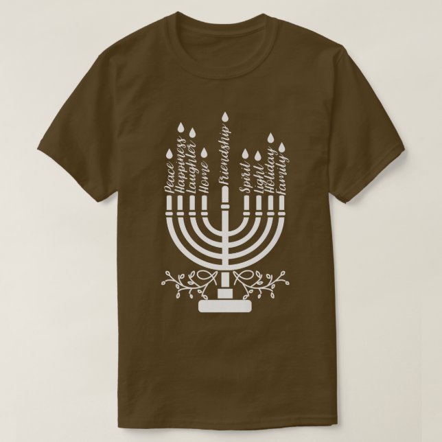 T-shirt Hanoukka la Menorah juive Hanoukka (Design devant)
