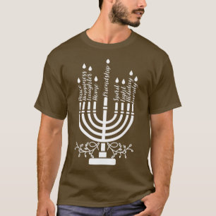 T-shirt Hanoukka la Menorah juive Hanoukka