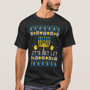 T-shirt Hanoukka Lit Juif Lit Lit Sweater Channuk