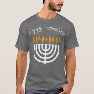 T-shirt Hanoukka Menorah Chanukah bougies juives H