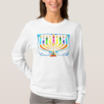 T-shirt Hanoukka Menorah - Chanukah Menorah<br><div class="desc">Hanoukka Menorah - Carte Chanukah Menorah montrant toutes les bougies brulant pour cette période spéciale de l'année,  le Festival juif des lumières.</div>
