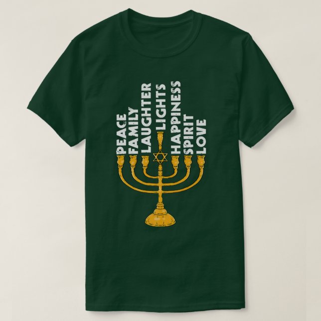 T-shirt Hanoukka Menorah Lights (Design devant)