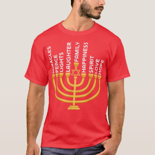 T-shirt Hanoukka Menorah Lumière Juive Spirituelle Amour F