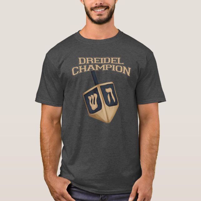 T-shirt Hanoukka moderne Funny Dreidel Champion Holiday (Devant)