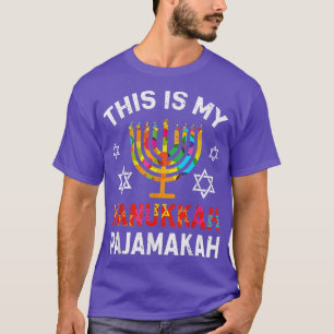 T-shirt Hanoukka Pajamas Holiday Menorah Joke Humour drôle