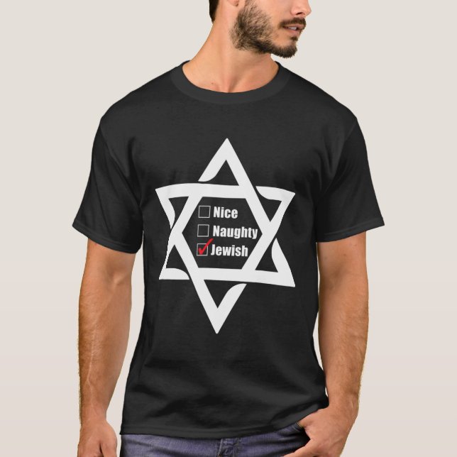 T-shirt Hanoukka Star De Noël De David Nice Joie Naughty (Devant)