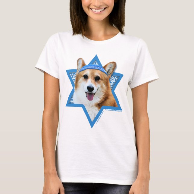 T-shirt Hanoukka Star of David - Corgi - Owen (Devant)