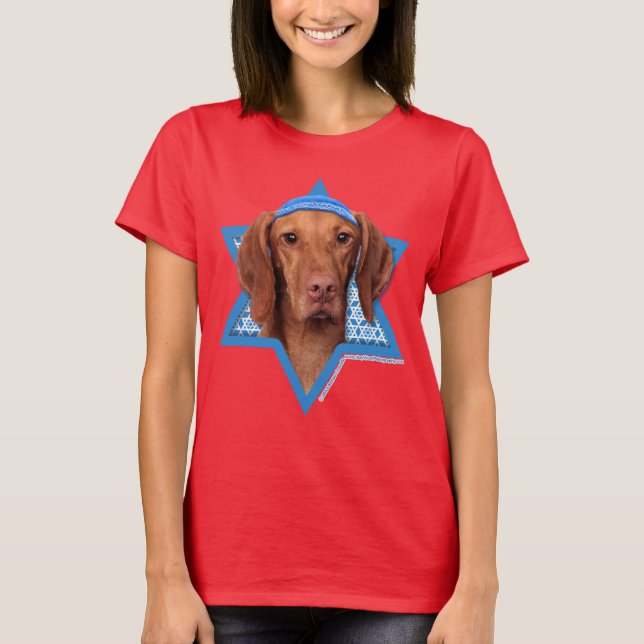 T-shirt Hanoukka Star of David - Vizsla - Reagan (Devant)