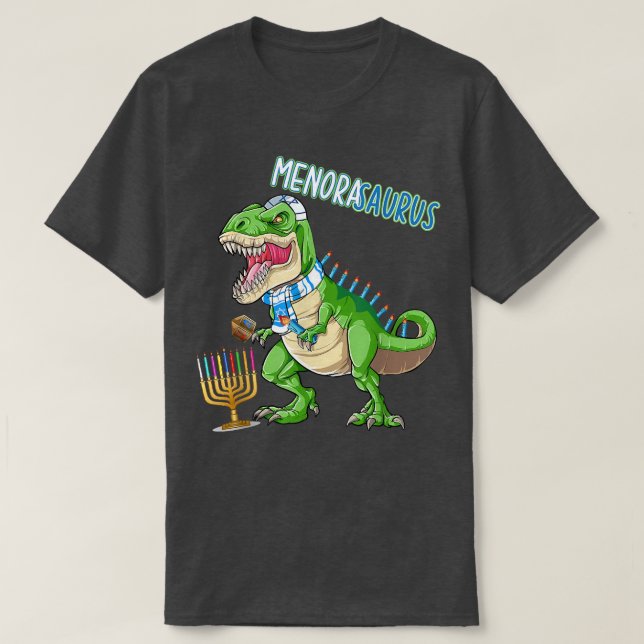 T-shirt Hanoukka T Re Menorasaurus Dinosaur Menorah Funny (Design devant)