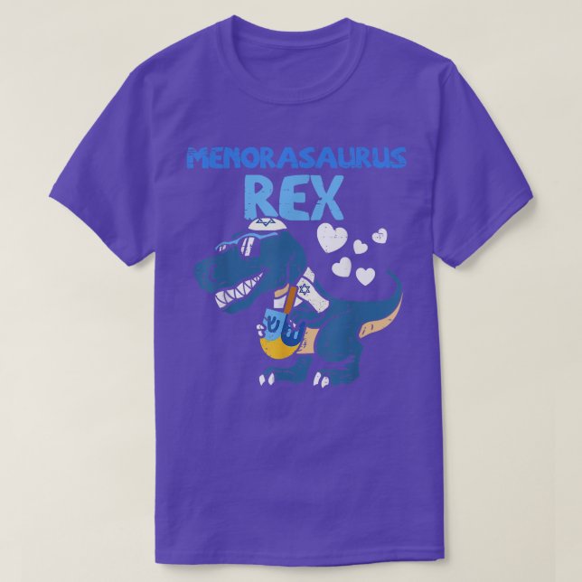 T-shirt Hanoukka T-Rex Menorasaurus Enfants Rex Dinosaur G (Design devant)