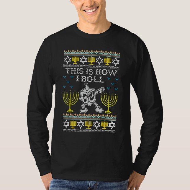 T-shirt Hanoukka Ugly Hanoukka Sweater Comment je roule Dr (Devant)