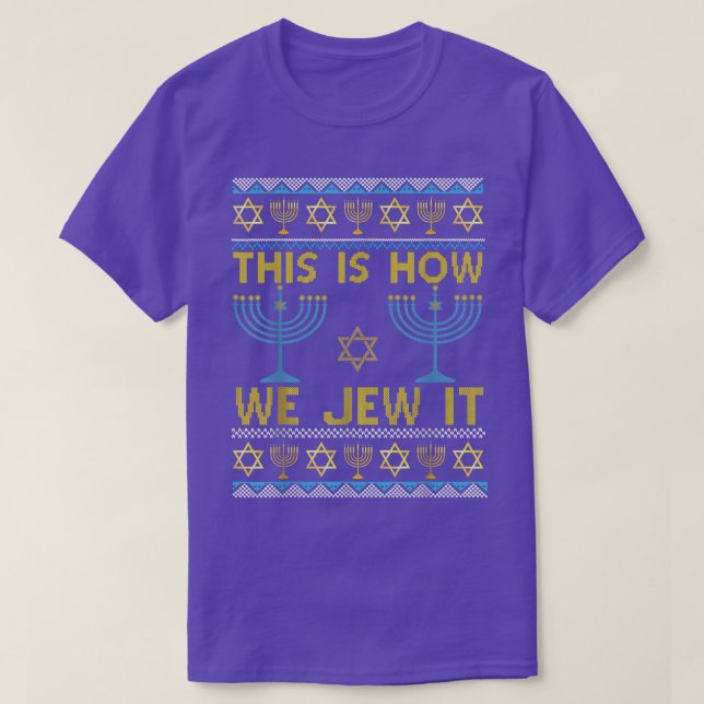 T-shirt Hanoukka Vilain C'Est Comme Ça Que Nous Jouons Il  (Design devant)