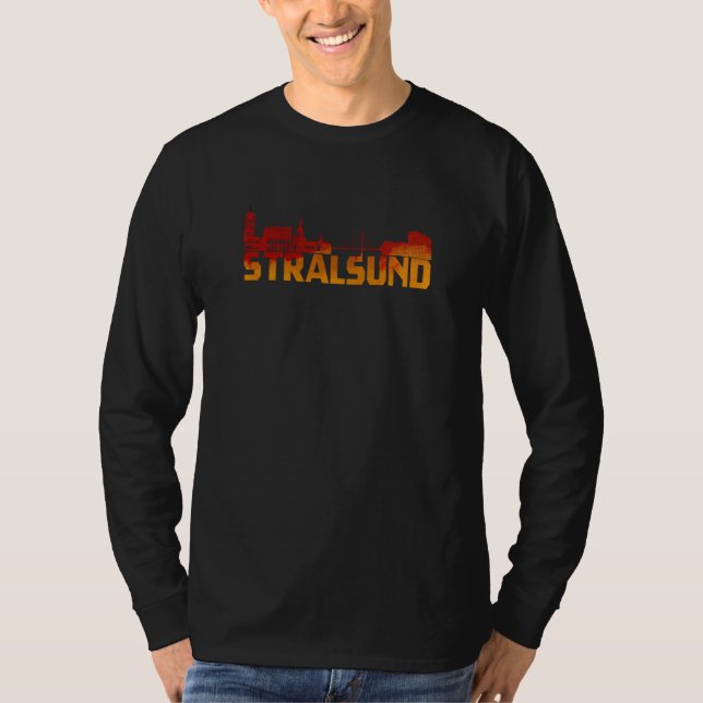 T-shirt Hansestadt Stralsund Silhouette Skyline Landmark O (Devant)