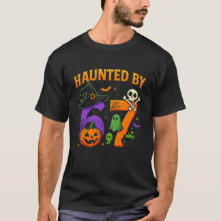 T-shirt Hanté par 67 drôle Six Seven Meme Spooky Hallowee
