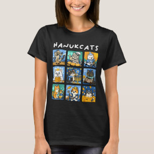 T-shirt Hanukcats Hanukkah Chat Menorah Juif Cadeau Chanuk