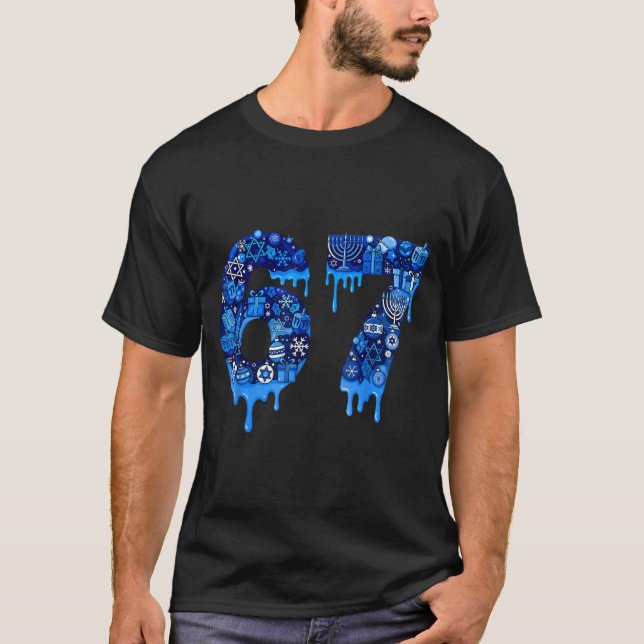 T-shirt Hanukkah 67 Six Seven Boy Girl Kids 67 Meme Hanukk (Devant)